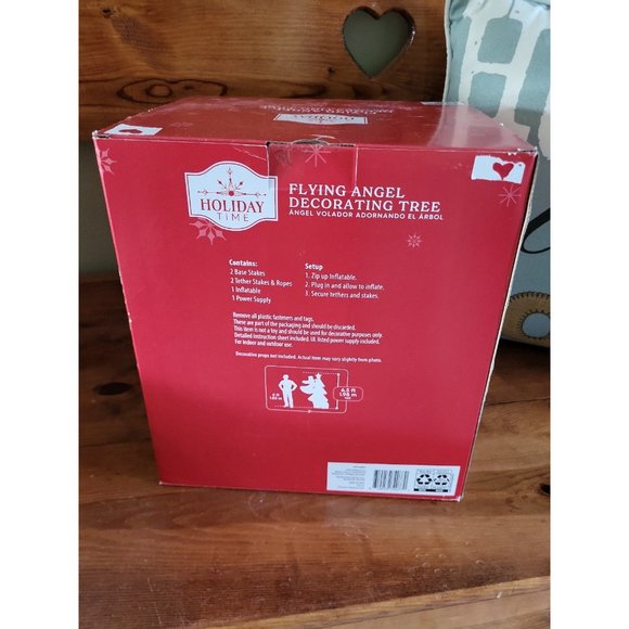 Holiday Time Flying Angel Decorating Tree Inflatable, 6.5FT Christmas Lights Up - Picture 7 of 8